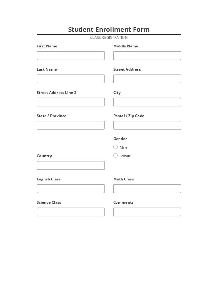Extract Student Enrollment Form