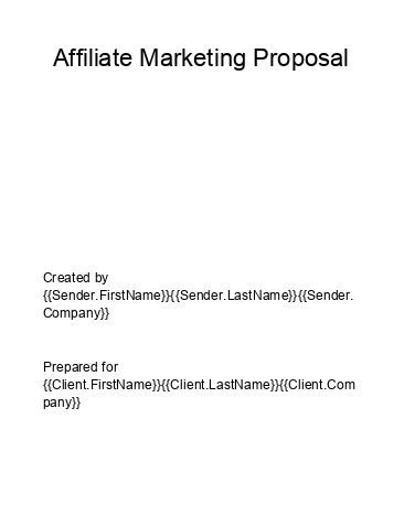 Arrange Affiliate Marketing Proposal in Netsuite