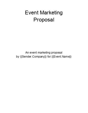 Pre-fill Event Marketing Proposal