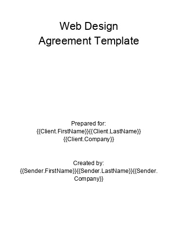 Pre-fill Web Design Agreement from Salesforce