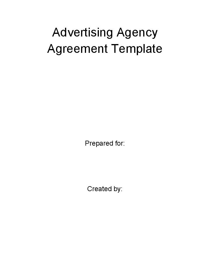 Pre-fill Advertising Agency Agreement from Netsuite