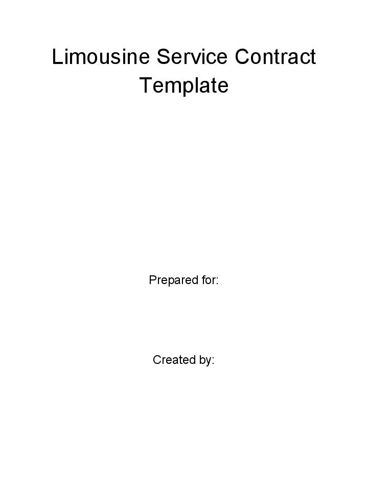 Arrange Limousine Service Contract
