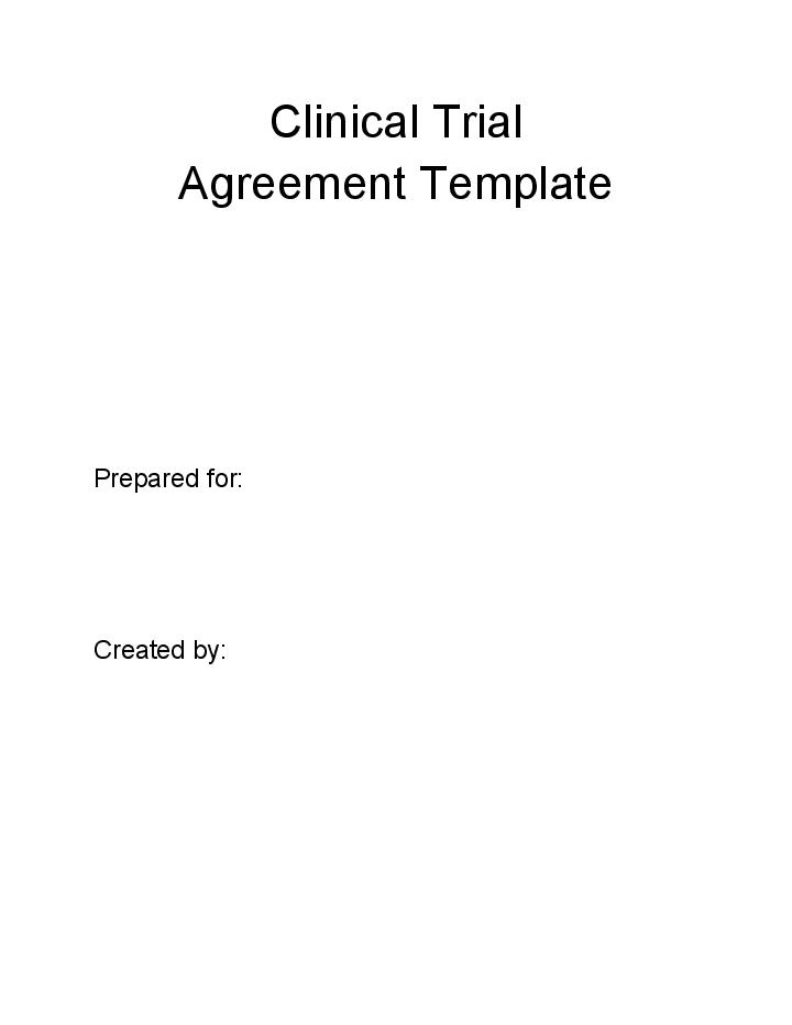 Pre-fill Clinical Trial Agreement