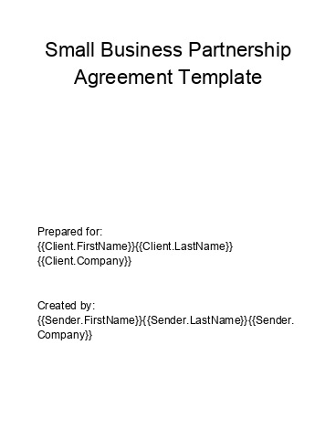 Synchronize Small Business Partnership Agreement