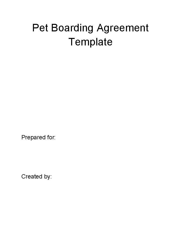 Arrange Pet Boarding Agreement