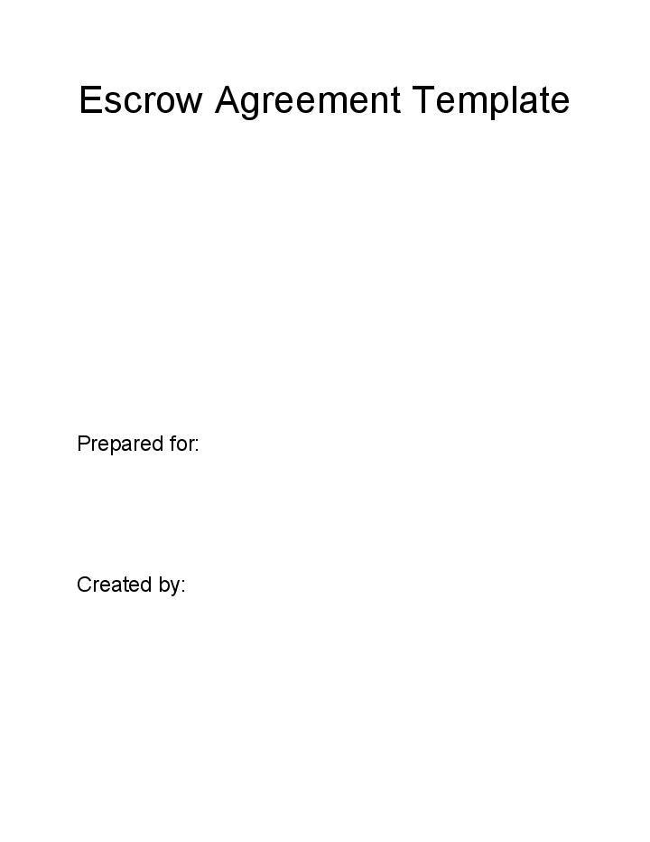 Arrange Escrow Agreement