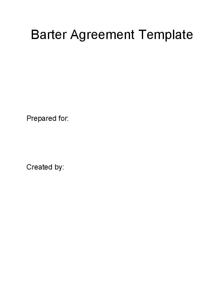 Update Barter Agreement from Salesforce