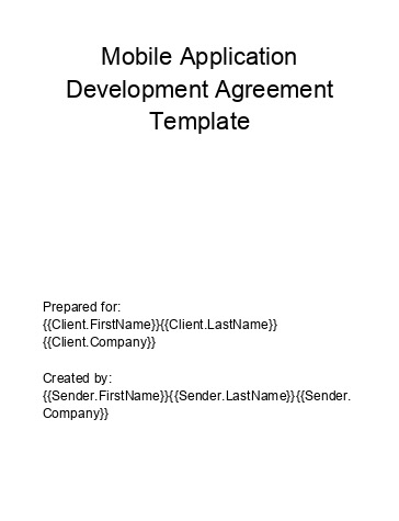 Extract Mobile Application Development Agreement from Salesforce