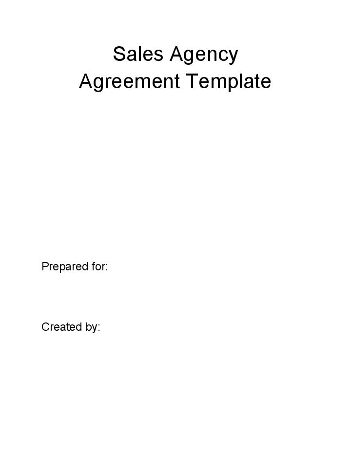 Arrange Sales Agency Agreement in Salesforce
