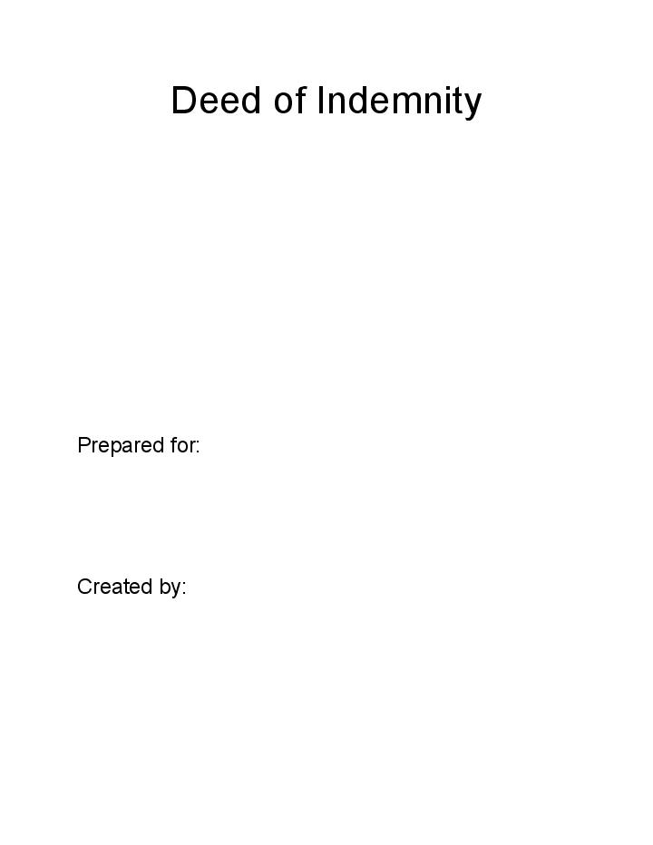Update Deed Of Indemnity