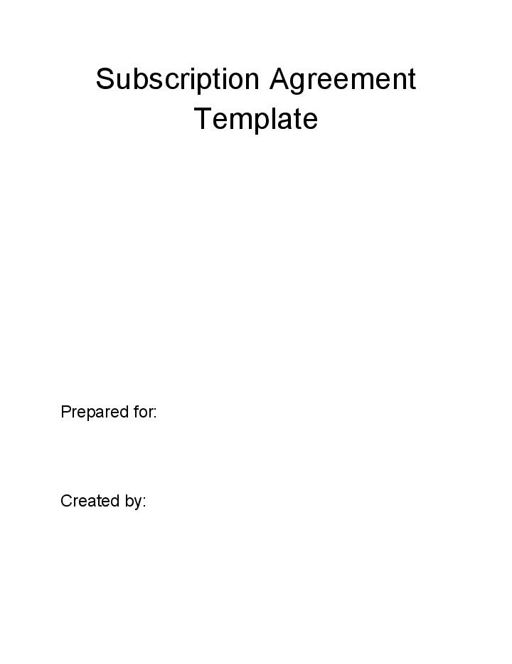 Update Subscription Agreement
