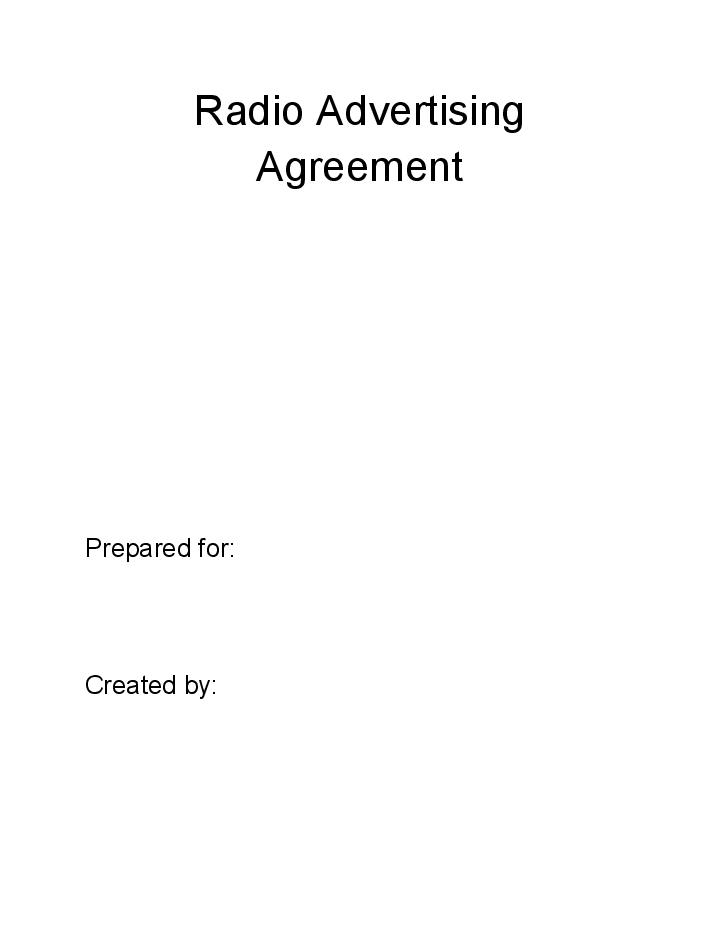 Pre-fill Radio Advertising Agreement from Salesforce