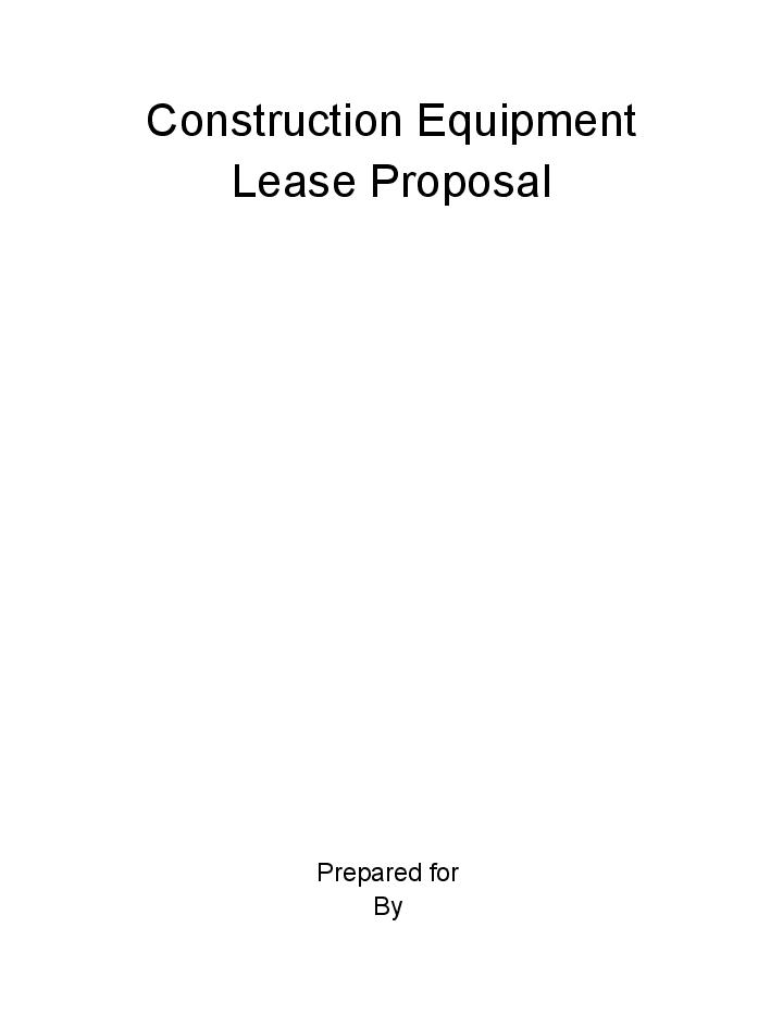 Update Construction Equipment Lease Proposal from Salesforce