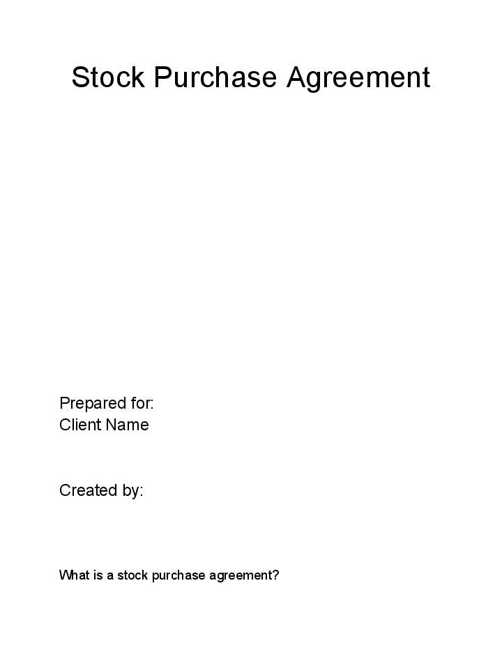 Automate Stock Purchase Agreement