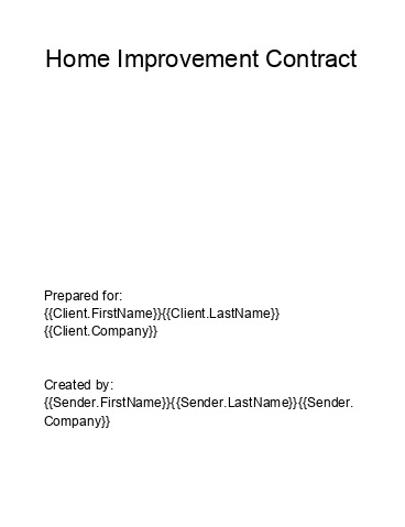 Arrange Home Improvement Contract in Salesforce
