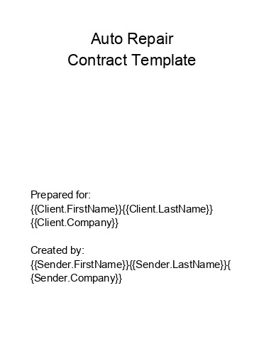 Integrate Auto Repair Contract with Salesforce