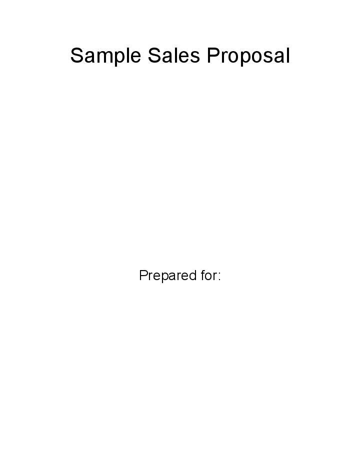 Arrange Sample Sales Proposal