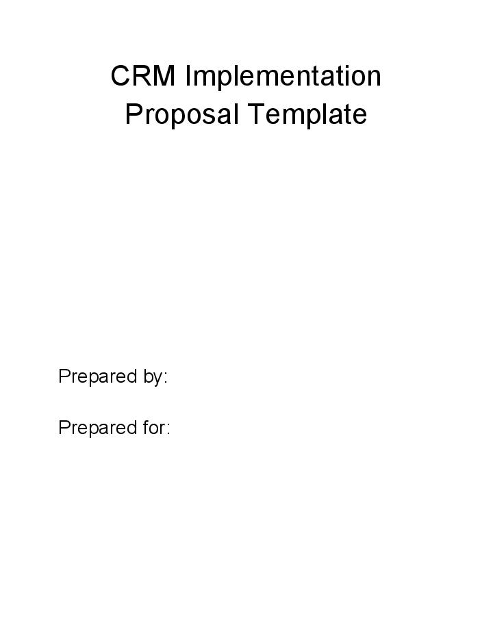 Pre-fill Crm Implementation Proposal from Salesforce