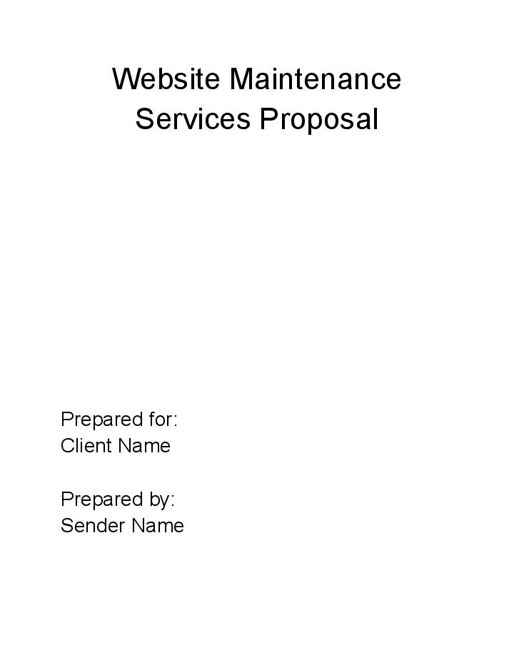 Pre-fill Website Maintenance Services Proposal from Netsuite