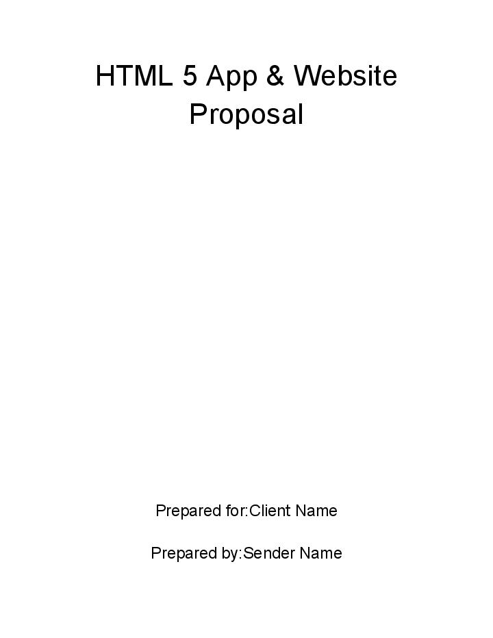 Pre-fill Html 5 App & Website Proposal from Microsoft Dynamics