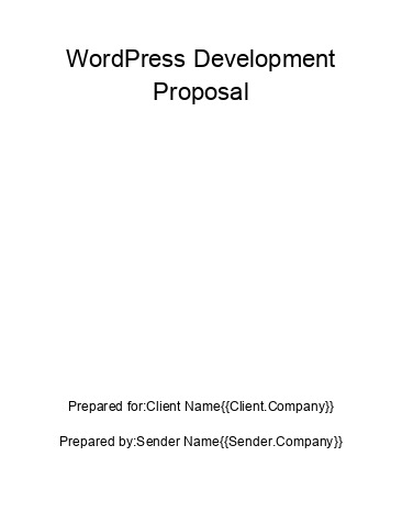 Incorporate Wordpress Development Proposal in Salesforce
