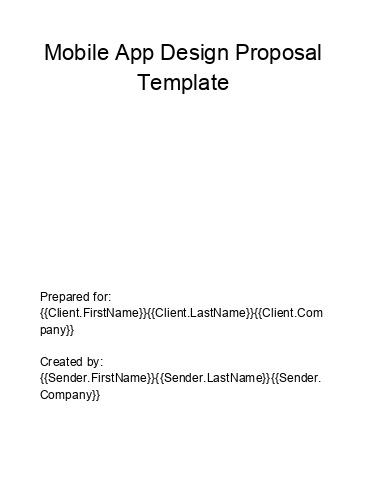 Pre-fill Mobile App Design Proposal from Salesforce