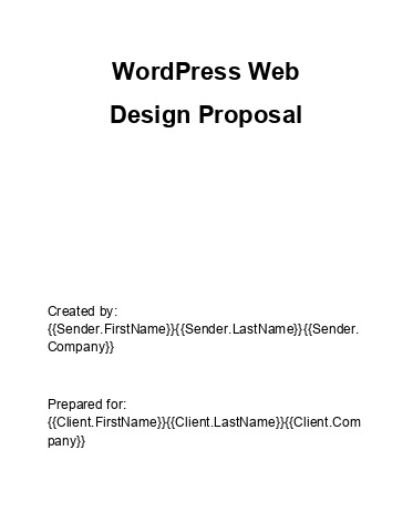 Manage Wordpress Web Design Proposal in Salesforce