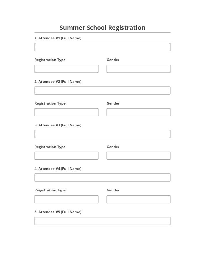 Pre-fill Summer School Registration Form Netsuite