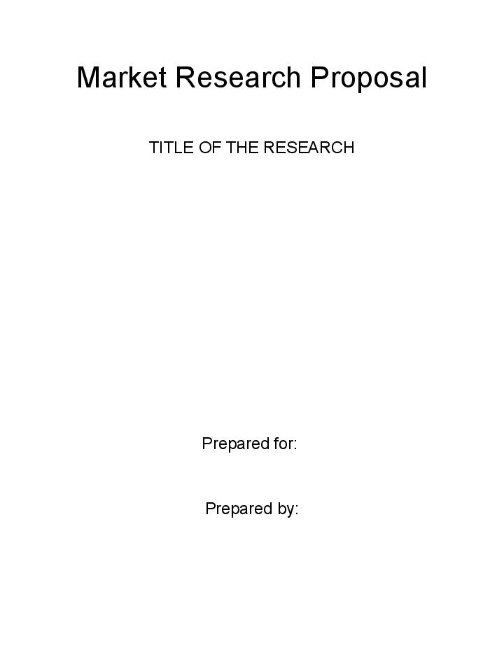 Pre-fill Market Research Proposal