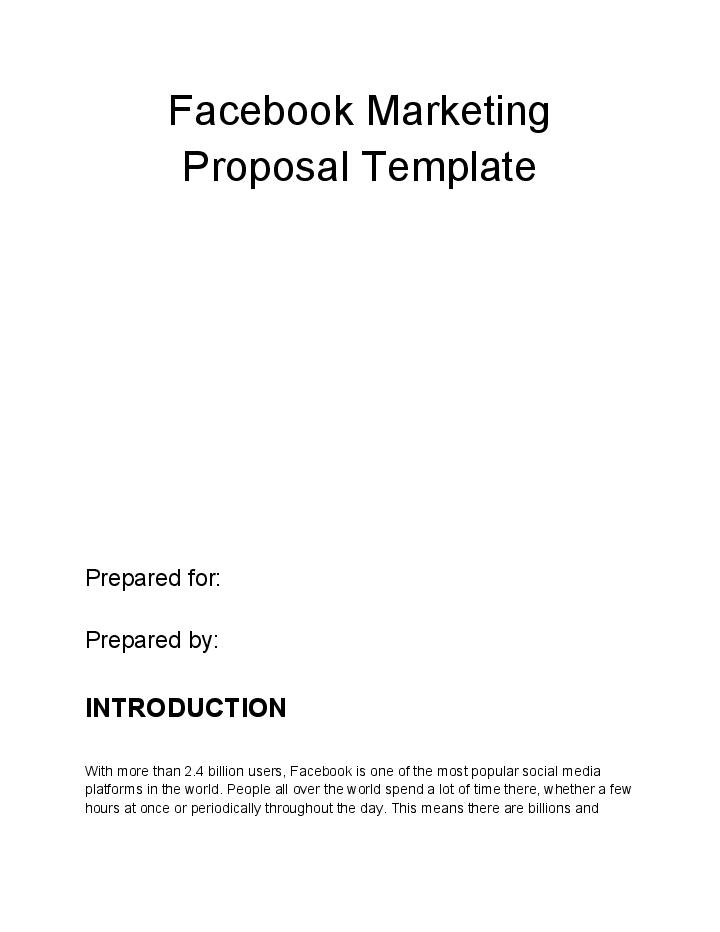 Extract Facebook Marketing Proposal from Netsuite
