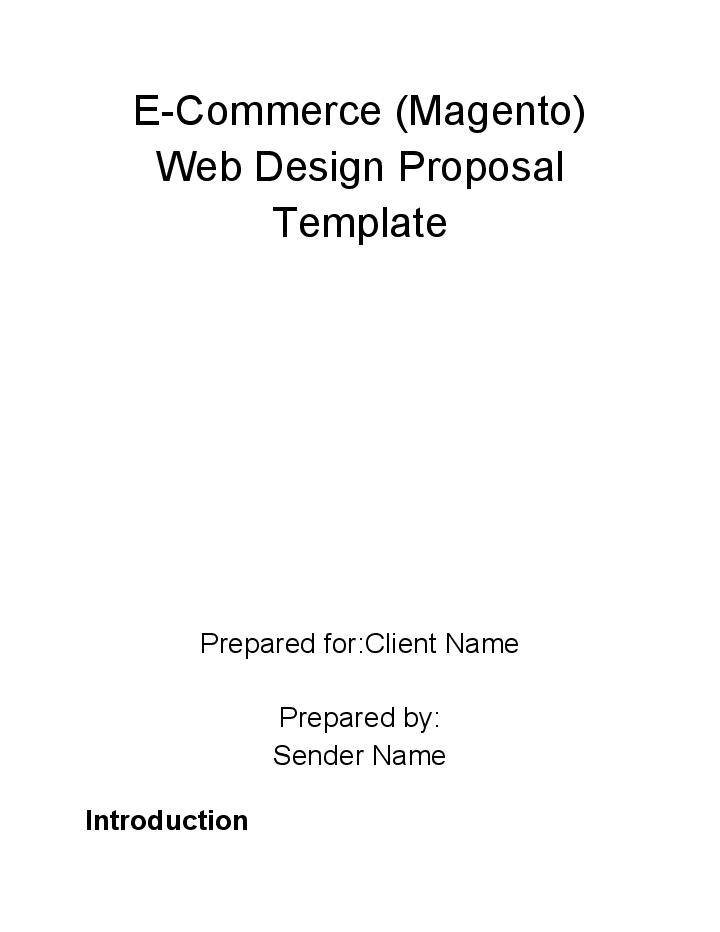 Incorporate E-commerce (magento) Web Design Proposal in Microsoft Dynamics
