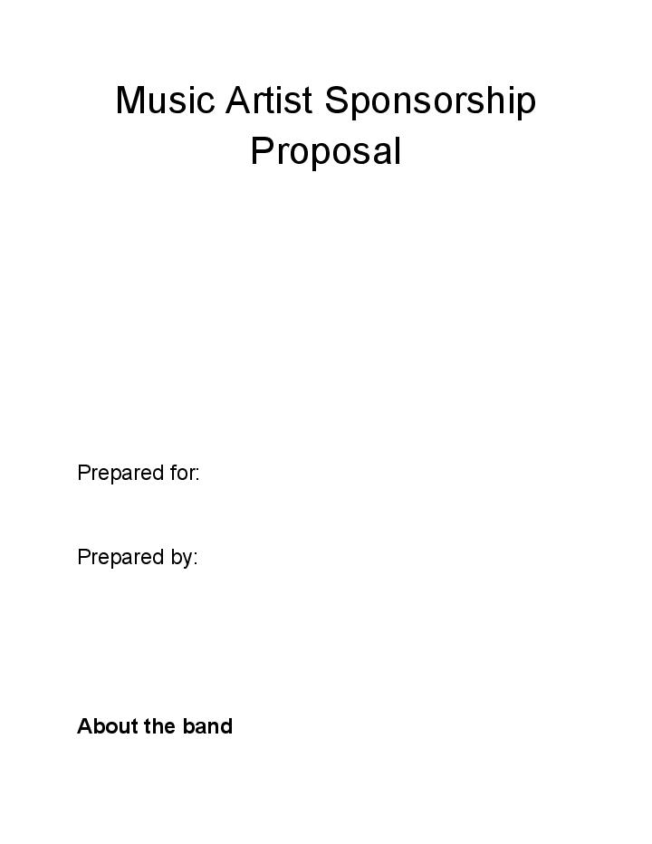 Pre-fill Music Artist Sponsorship Proposal from Netsuite