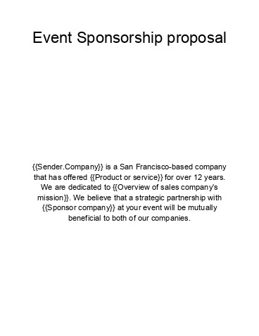 Incorporate Event Sponsorship Proposal in Microsoft Dynamics