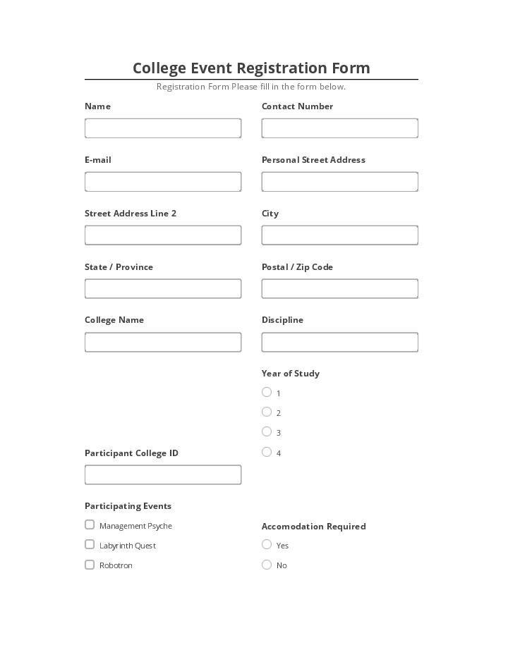 Automate College Event Registration Form Netsuite