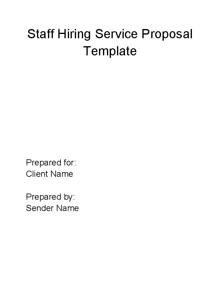 Arrange Staff Hiring Service Proposal in Salesforce