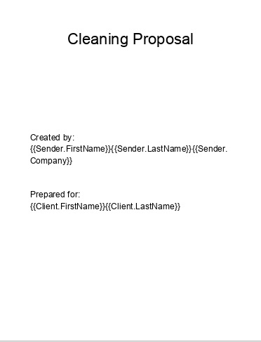 Export Cleaning Proposal