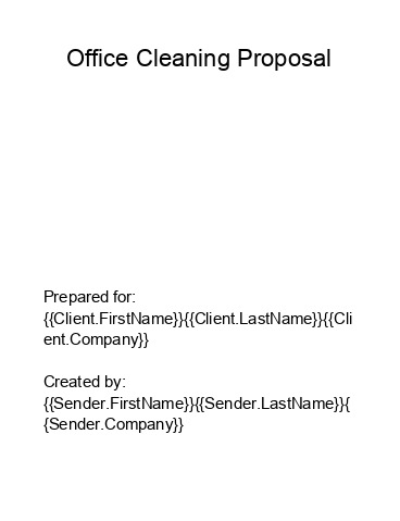 Pre-fill Office Cleaning Proposal from Salesforce