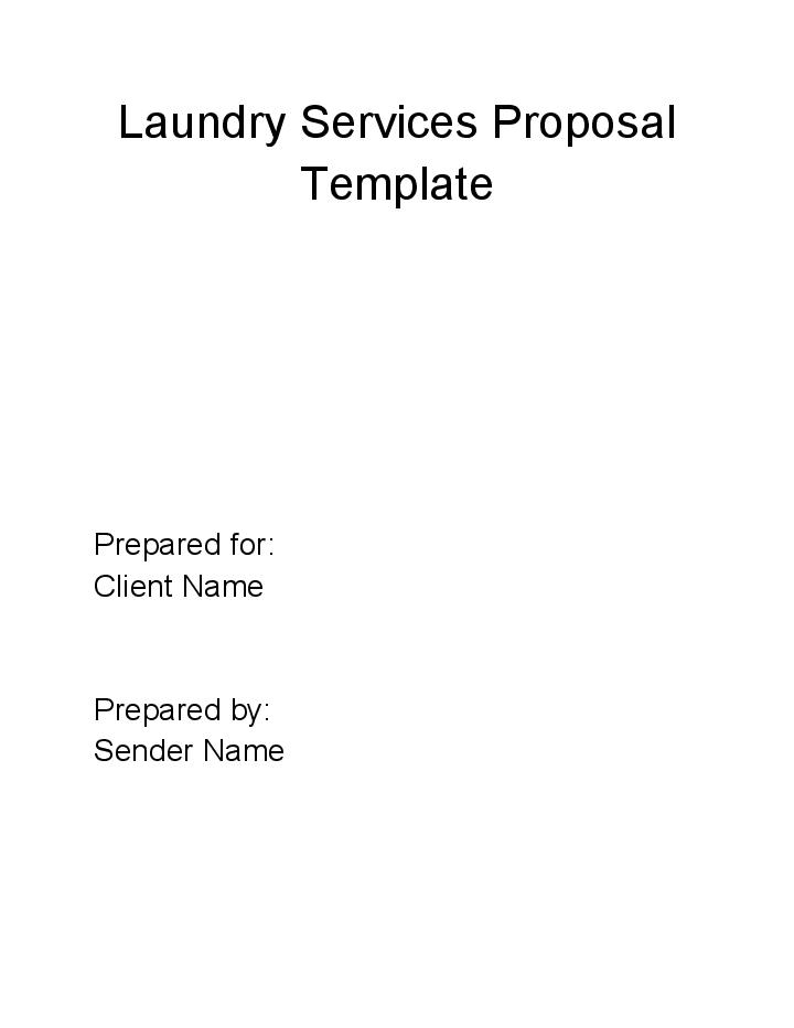 Pre-fill Laundry Services Proposal