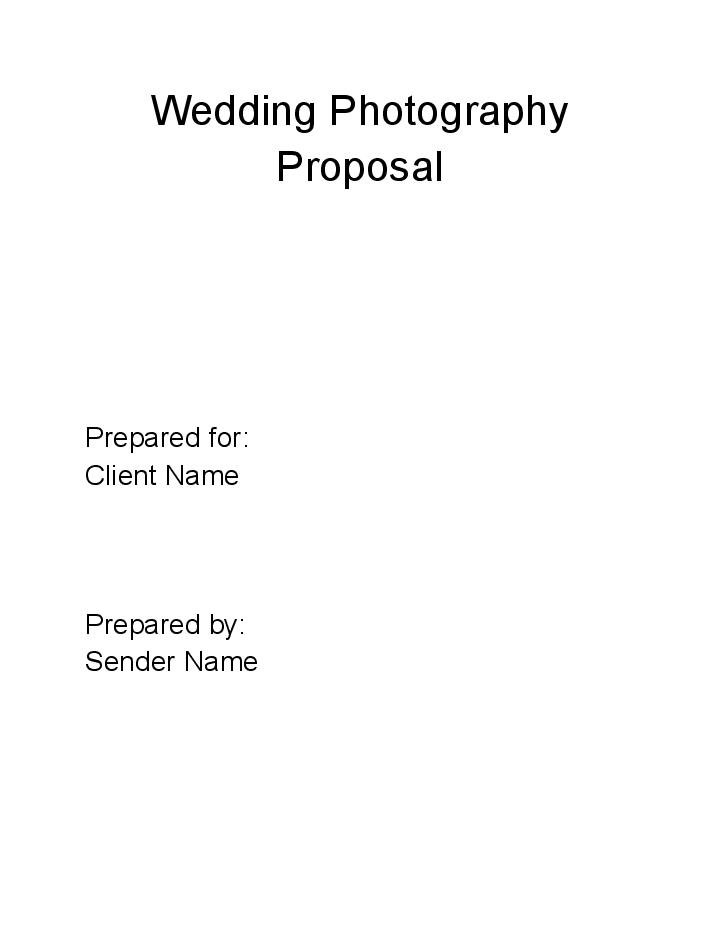 Arrange Wedding Photography Proposal