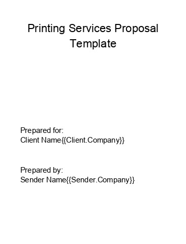 Arrange Printing Services Proposal