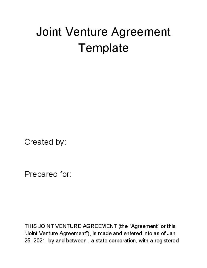 Automate Joint Venture Agreement
