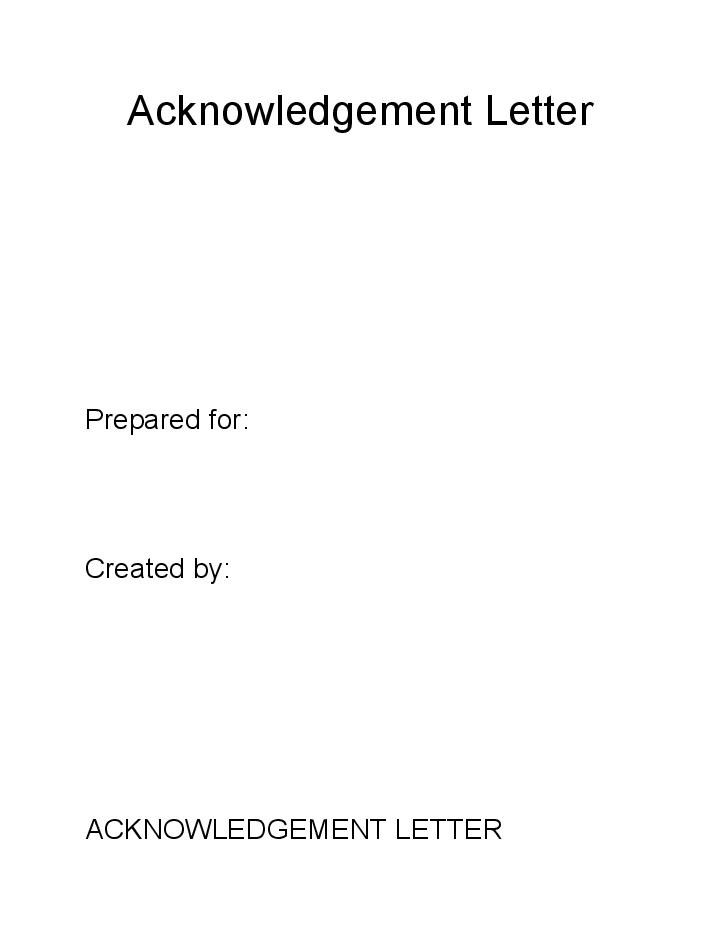 Arrange Acknowledgement Letter