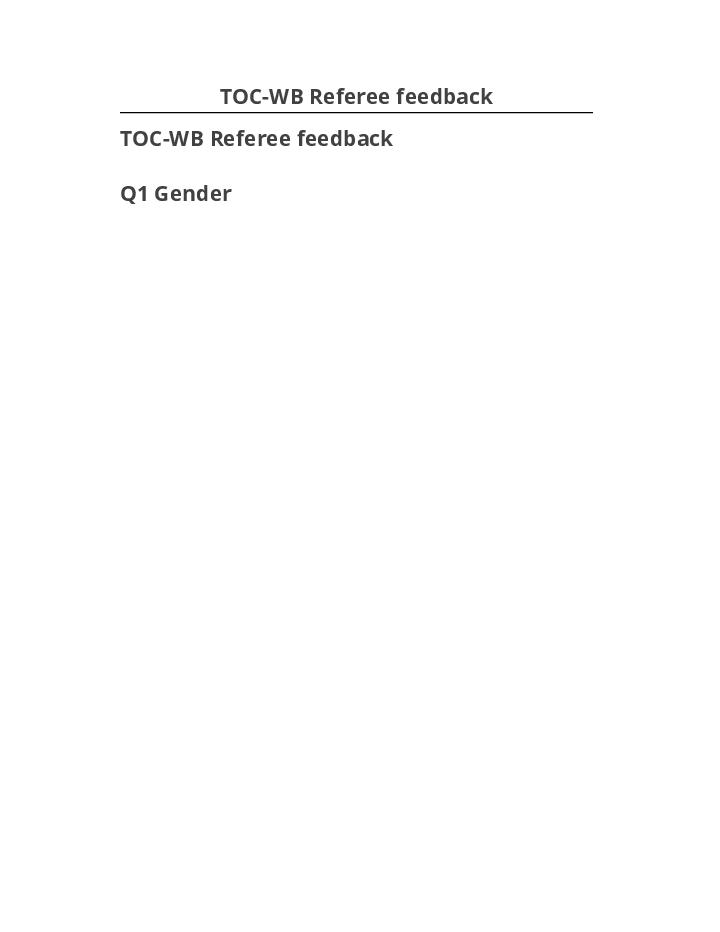 Synchronize TOC-WB Referee feedback Salesforce
