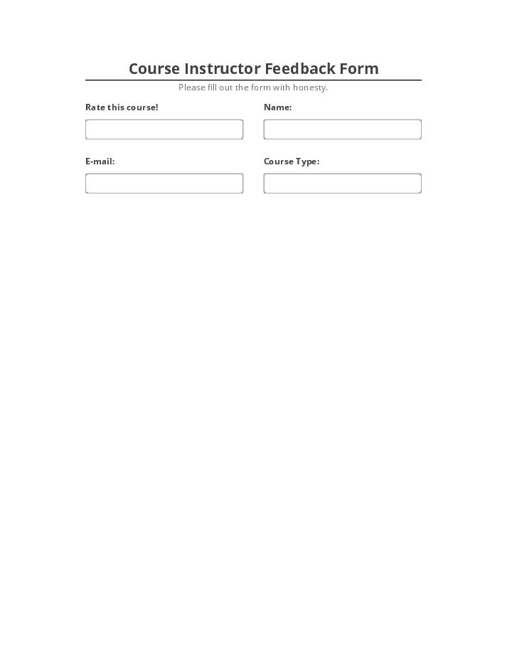 Incorporate Course Instructor Feedback Form Netsuite