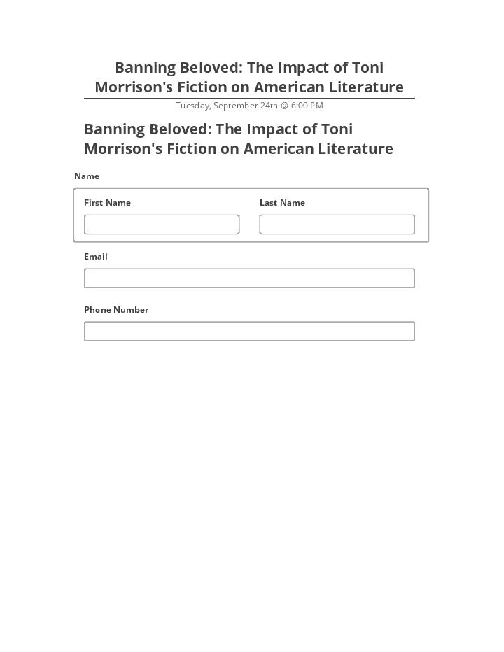 Pre-fill Banning Beloved: The Impact of Toni Morrison's Fiction on American Literature