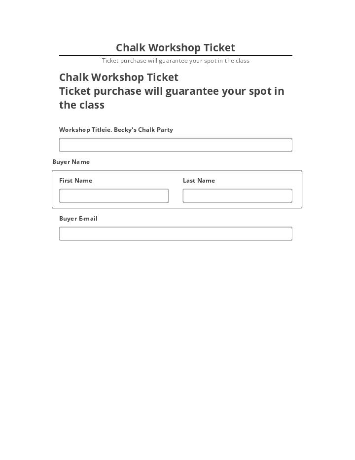 Pre-fill Chalk Workshop Ticket Microsoft Dynamics