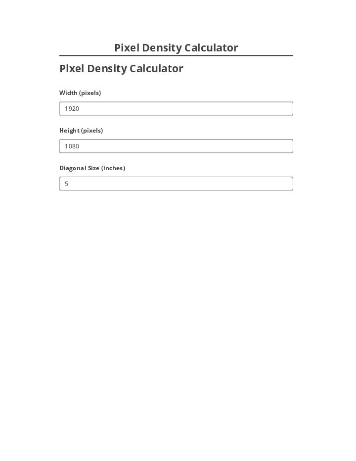 Update Pixel Density Calculator