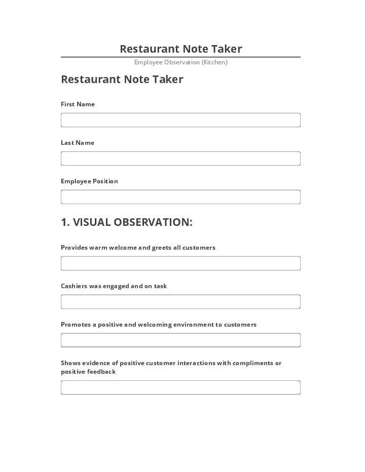 Automate Restaurant Note Taker Netsuite