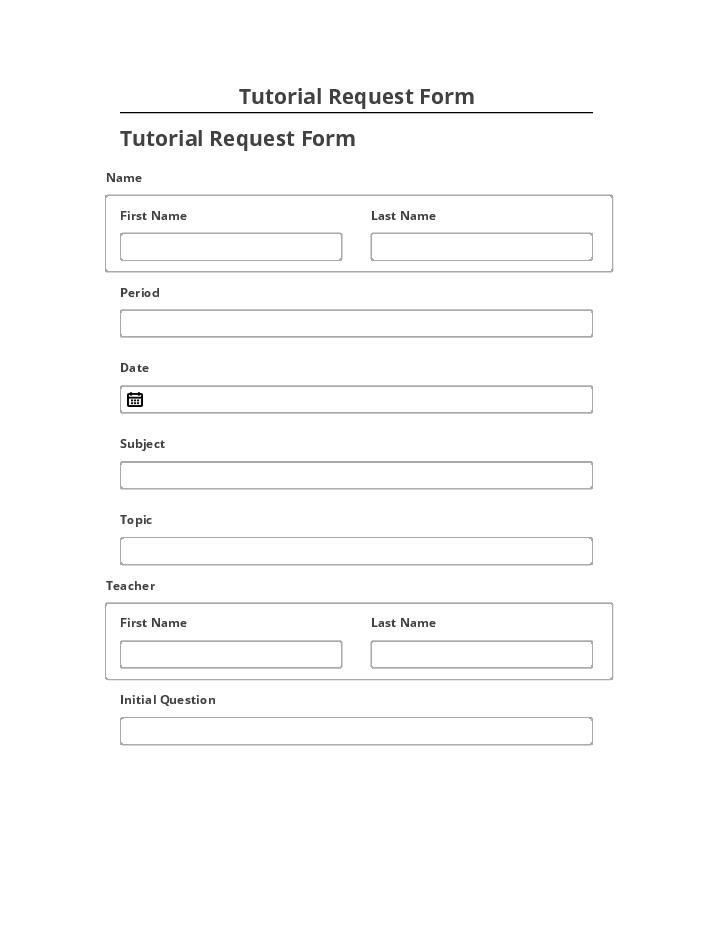 Incorporate Tutorial Request Form Netsuite