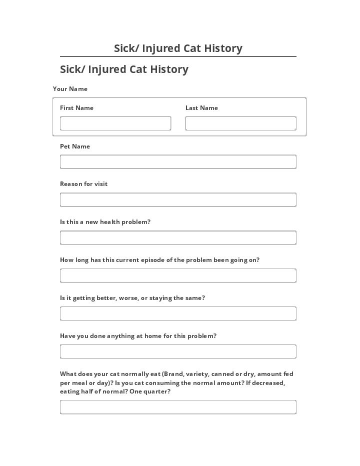 Extract Sick/ Injured Cat History